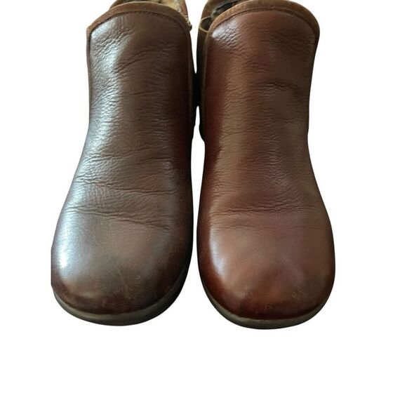 Skechers Womens Brown Leather Platform Wedge Heel Ankle Boots Shoes Size 6.5 - Picture 1 of 13